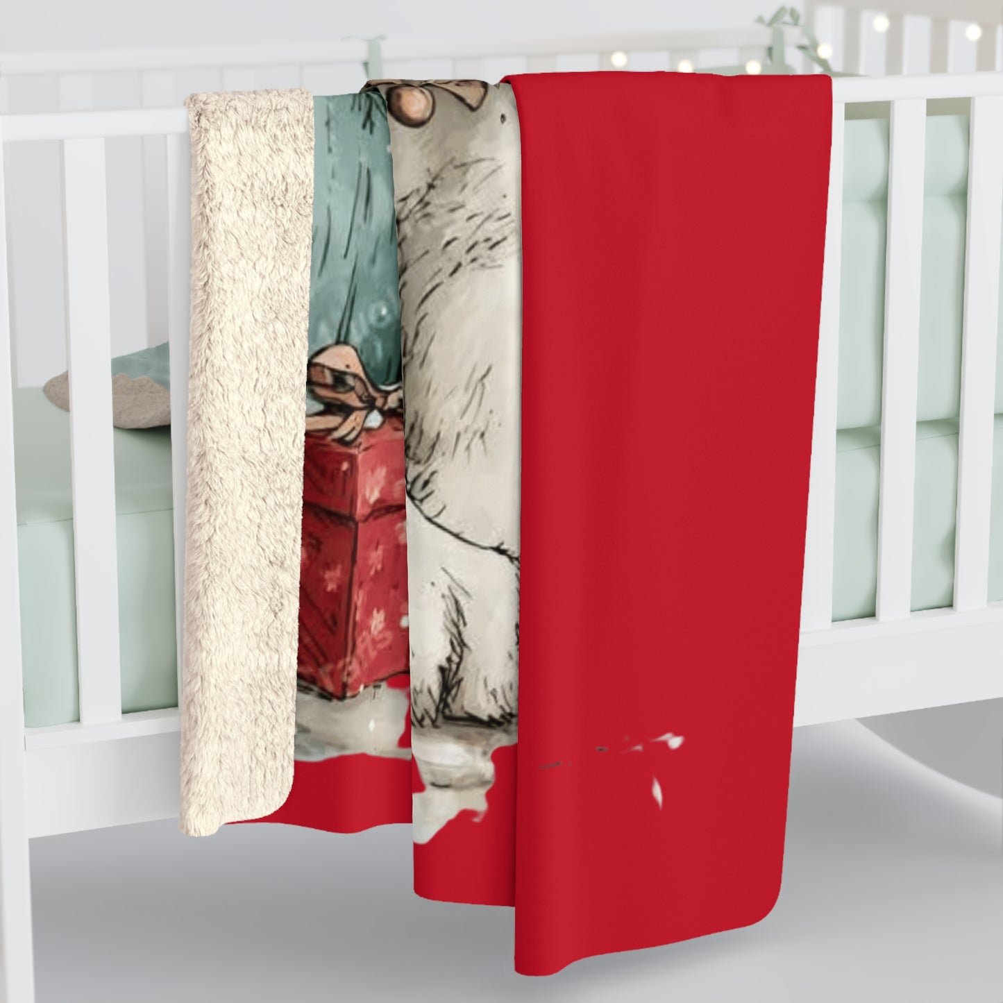 Christmas Puppy Sherpa Blanket — Cute Jack Russell Holiday Throw