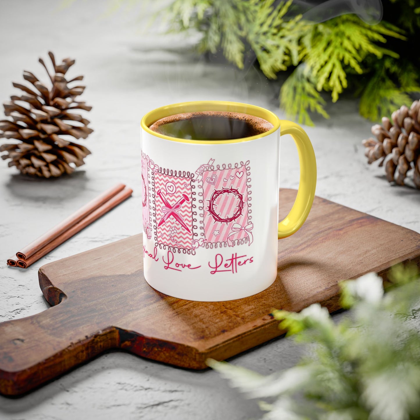 Love Letters XOXO Ceramic Mug — Colorful 11oz & 15oz Coffee Cup