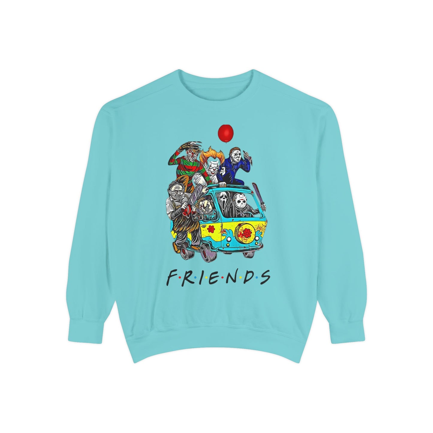 Friends-Inspired Unisex Garment-Dyed Sweatshirt, Cozy Casual Wear, Unique Graphic Sweatshirt, Perfect Gift, Everyday Style