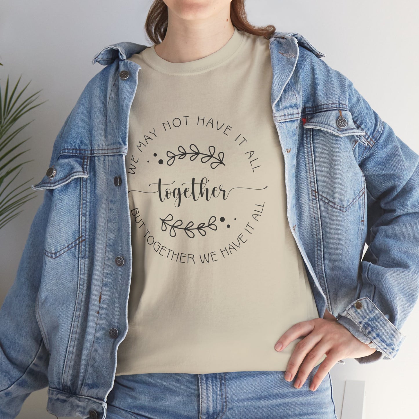 Together Floral Circle Tee  "Together" Inspirational Family Unity Shirt