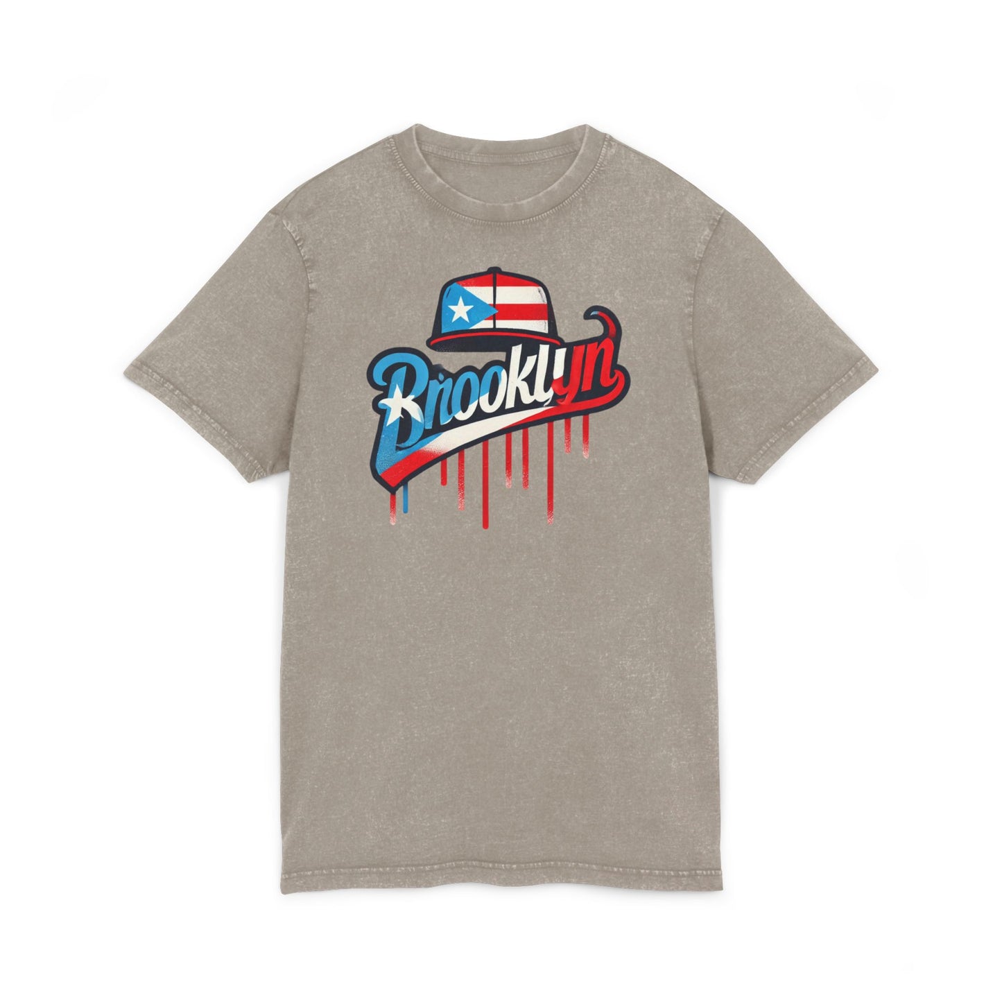 Vintage Brooklyn Acid Washed Tee, Retro Graphic Top, Streetwear Style, Casual Everyday Wear, Independence Day Gift, Urban Fashion