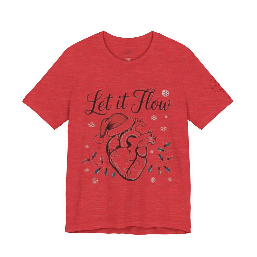 Let It Flow Heart Tee  Christmas Anatomical Heart Shirt
