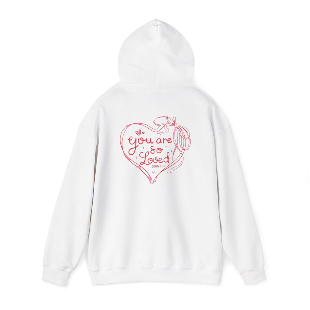 You Are So Loved Hoodie Heart Full” Heart Ribbon Comfort Sweatshirt