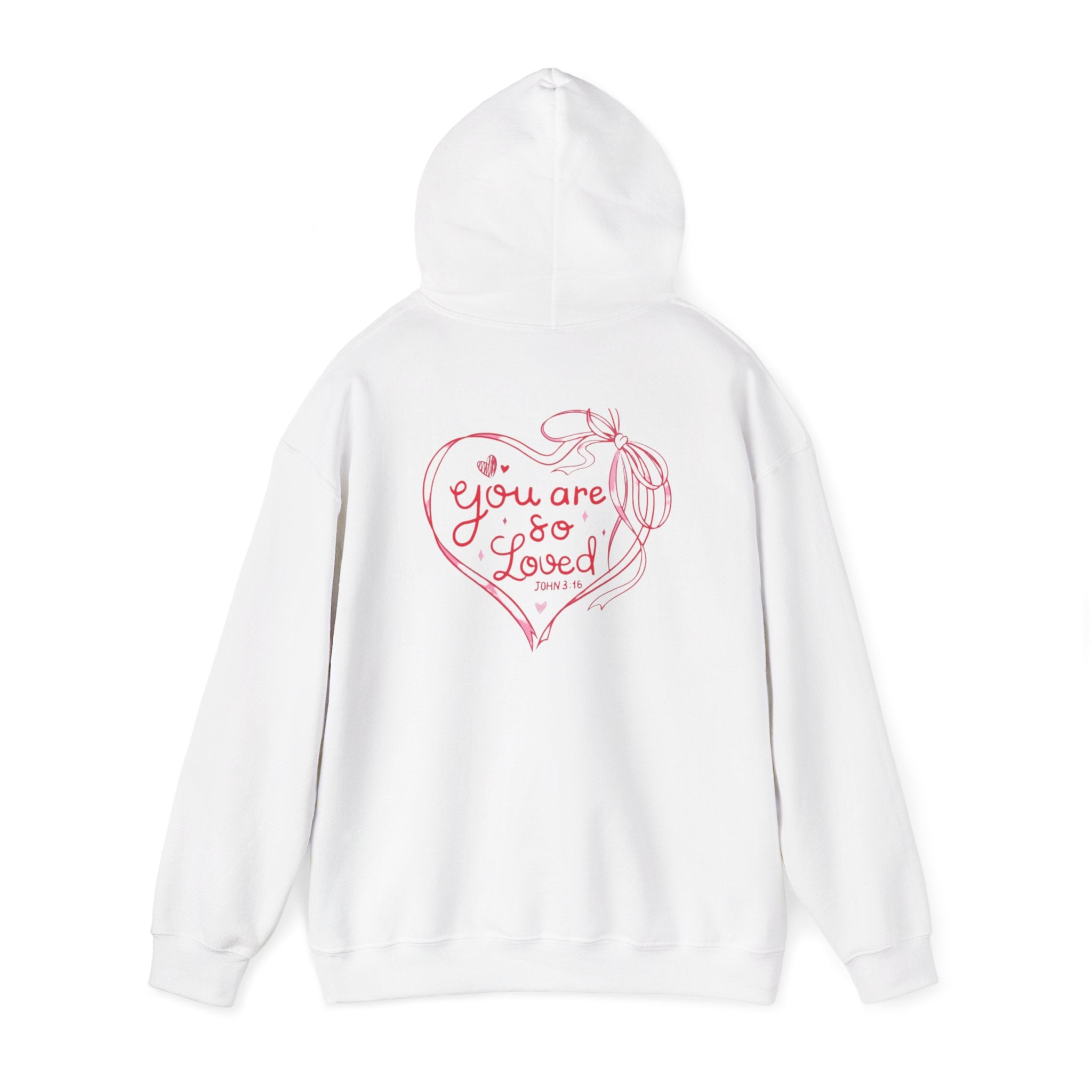 You Are So Loved Hoodie Heart Full” Heart Ribbon Comfort Sweatshirt