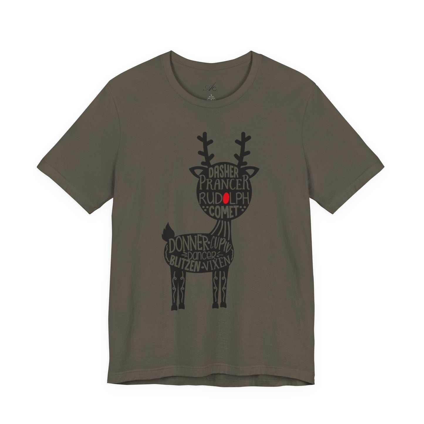 Christmas Reindeer Graphic Tee - Unisex Jersey Short Sleeve Shirt