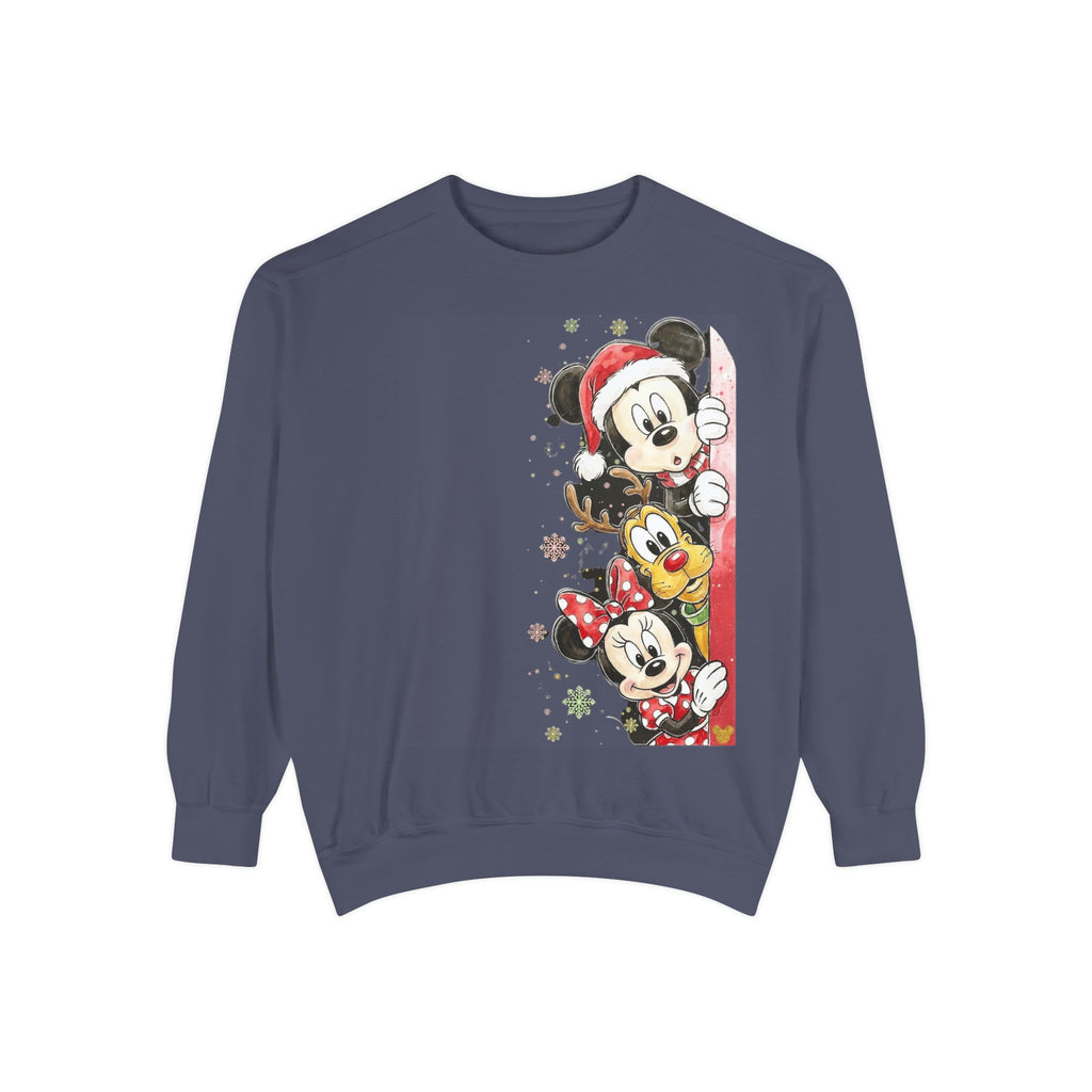 Christmas Disney Characters Sweatshirt  Mickey, Minnie & Pluto Holiday Crew Cartoon Christmas T-shirts and Sweaters