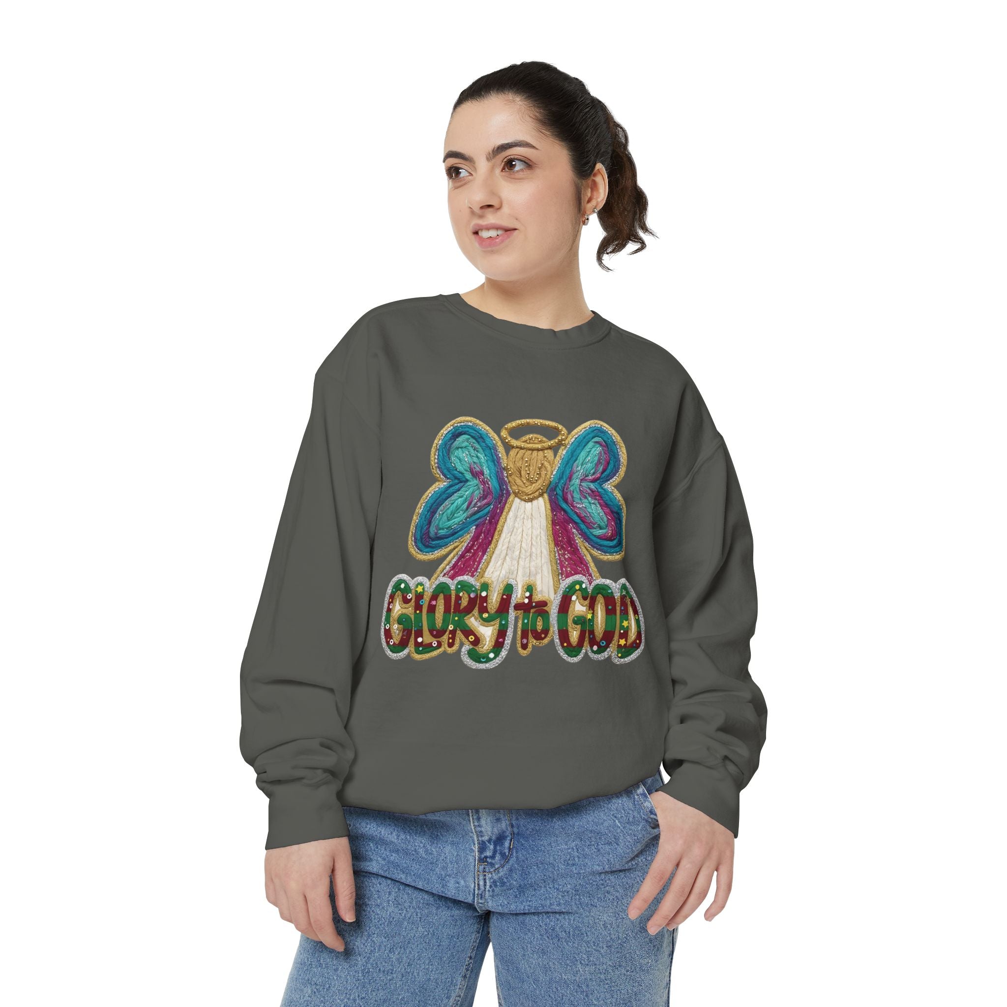 Glory to God Angel Sweatshirt Christmas Holiday Collection  Festive T-Shirt & Sweater