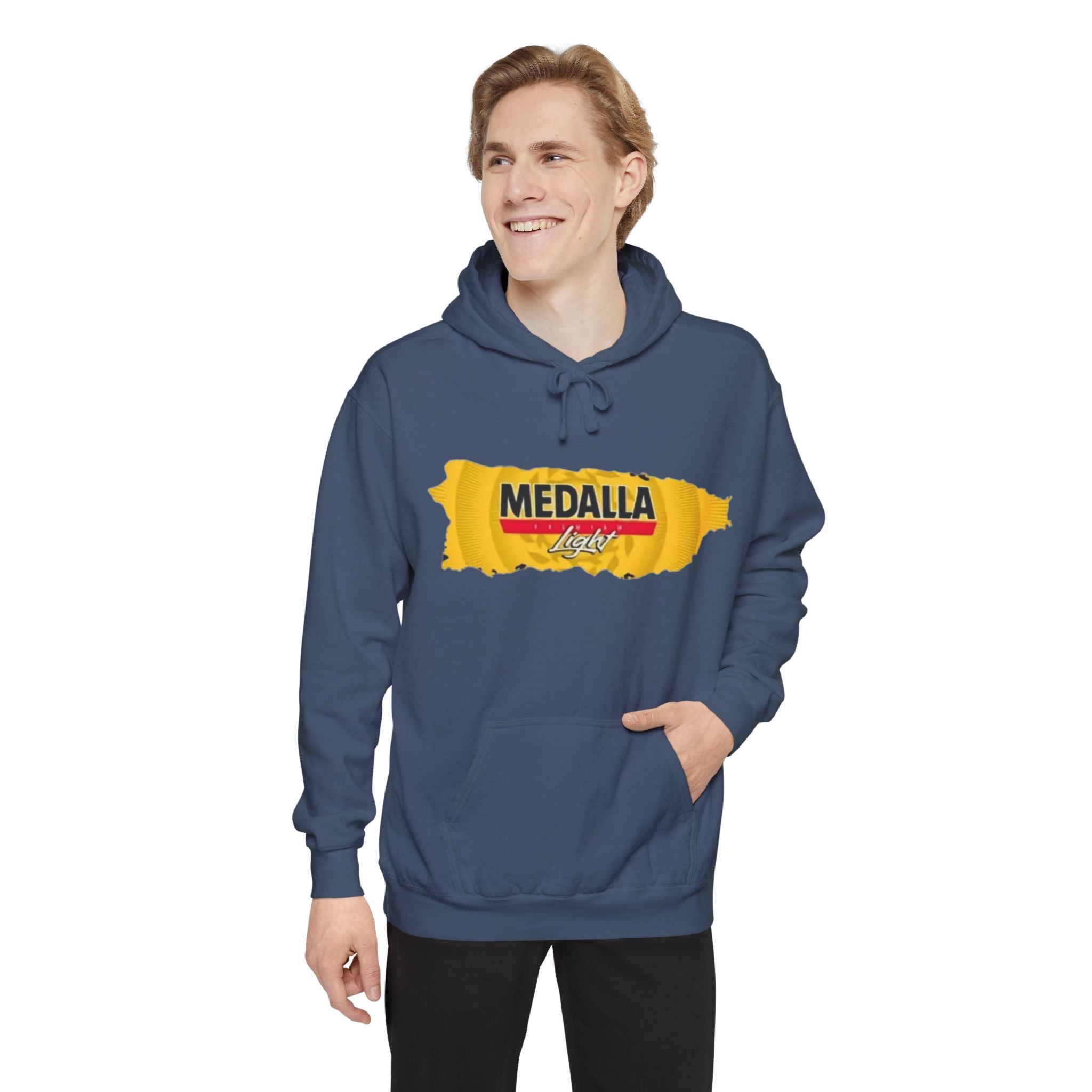 Medalla Light Logo Hoodie Vintage Beer Brand Pullover Puerto Rico Navidade
