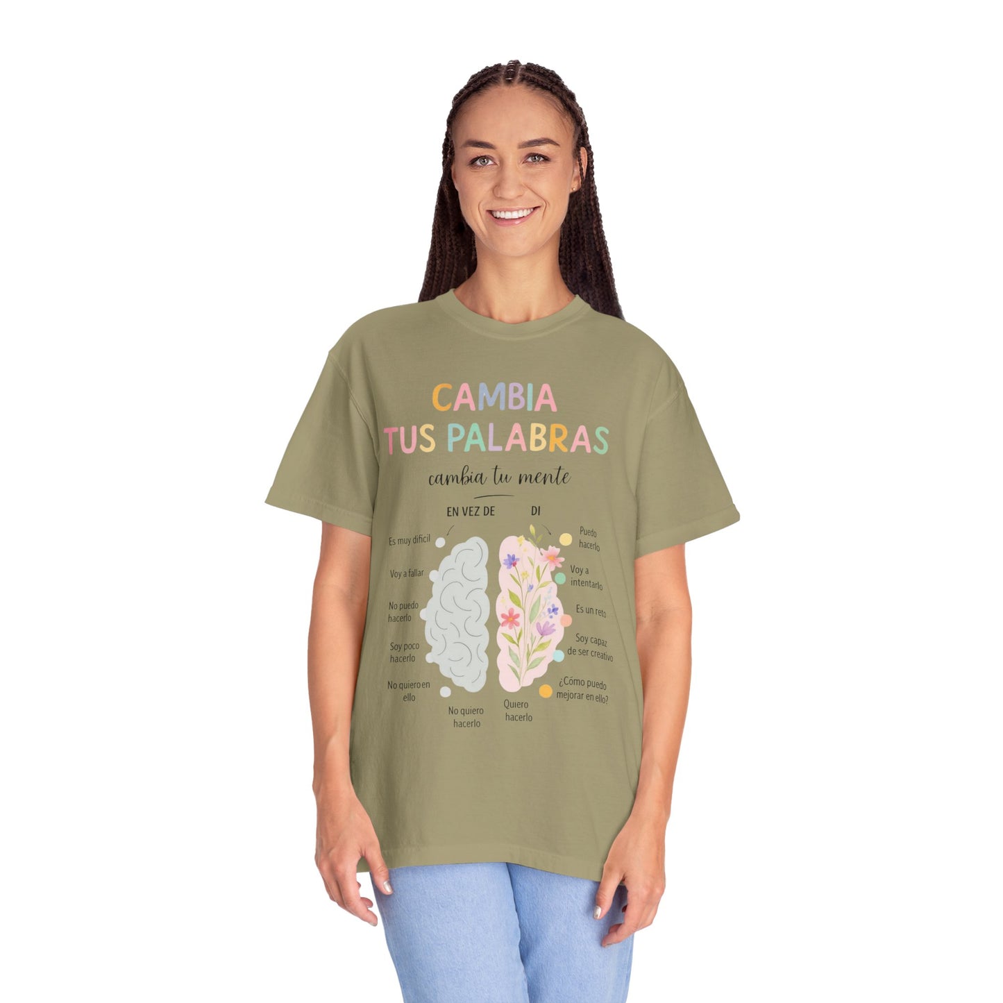 Cambia Tus Palabras Floral Positivity T-Shirt