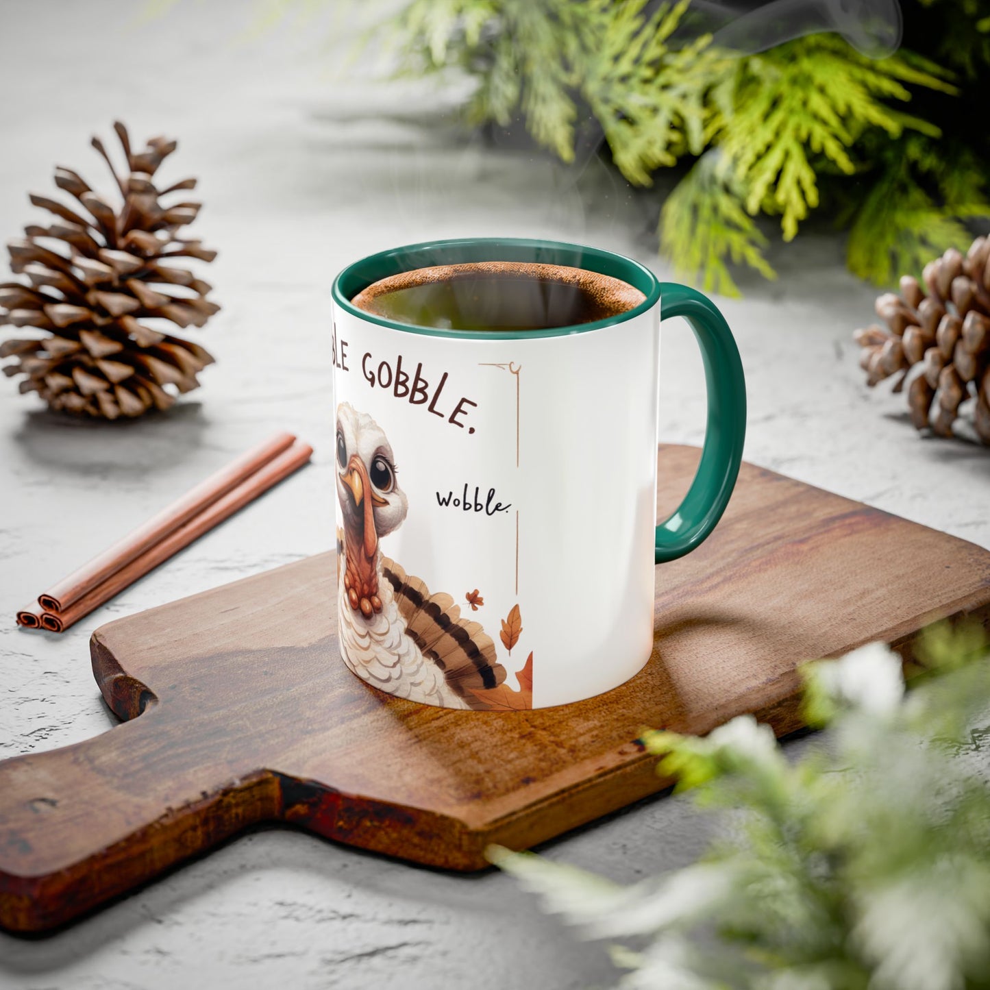 Mix cozy, aesthetic, and autumn-inspired sayings 🍁 Whimsical Thanksgiving Mug - Gobble Gobble Design