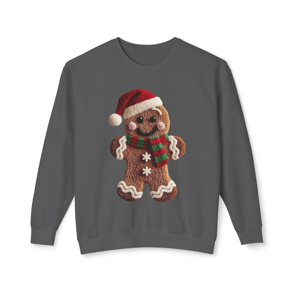 Gingerbread Cookie Christmas Sweatshirt – Cute Santa Hat & Scarf Holiday Crewneck