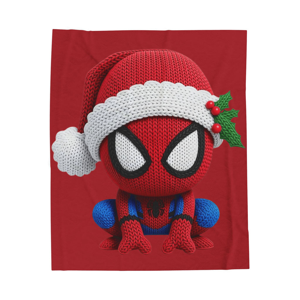 Magical Christmas Cartoon Blanket Christmas Spider Plush Blanket Cute Santa Hat Knit Spider-Man Throw