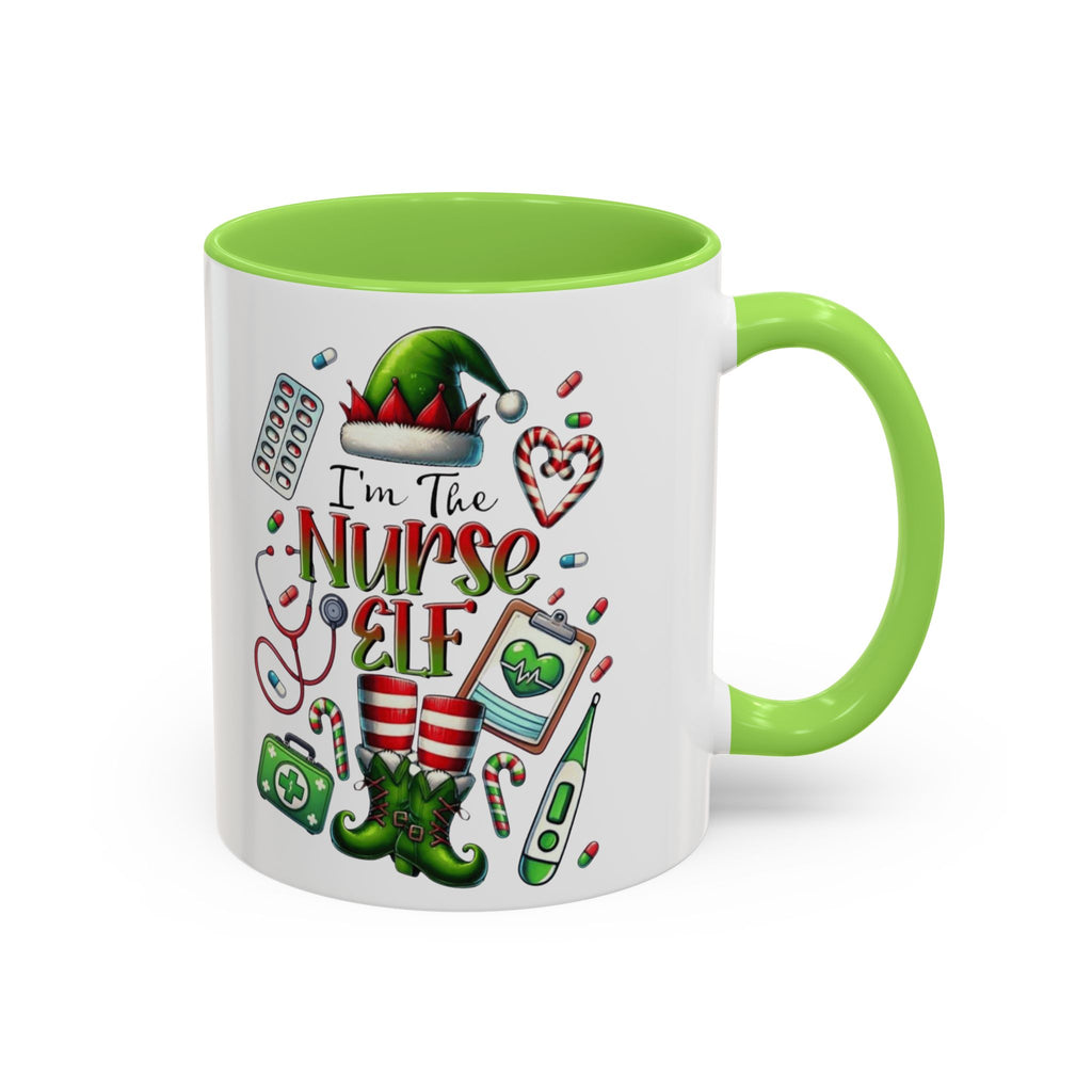 Nurse Elf Coffee Mug — Christmas Medical Holiday Gift (11oz & 15oz) Medical Christmas Mug