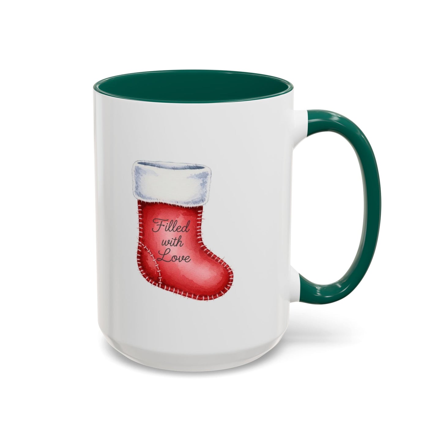 Holiday Mugs Christmas Gift Ideas Hot Cocoa & Coffee Cup Designs Filled with Love - Colorful 11oz & 15oz