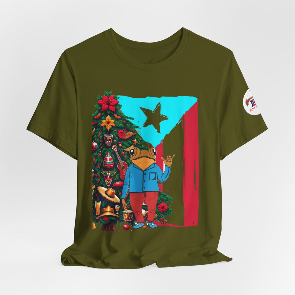 Puerto Rico Holiday T-Shirt  Coquí by Christmas Tree Graphic Puerto Rico’s Navidades