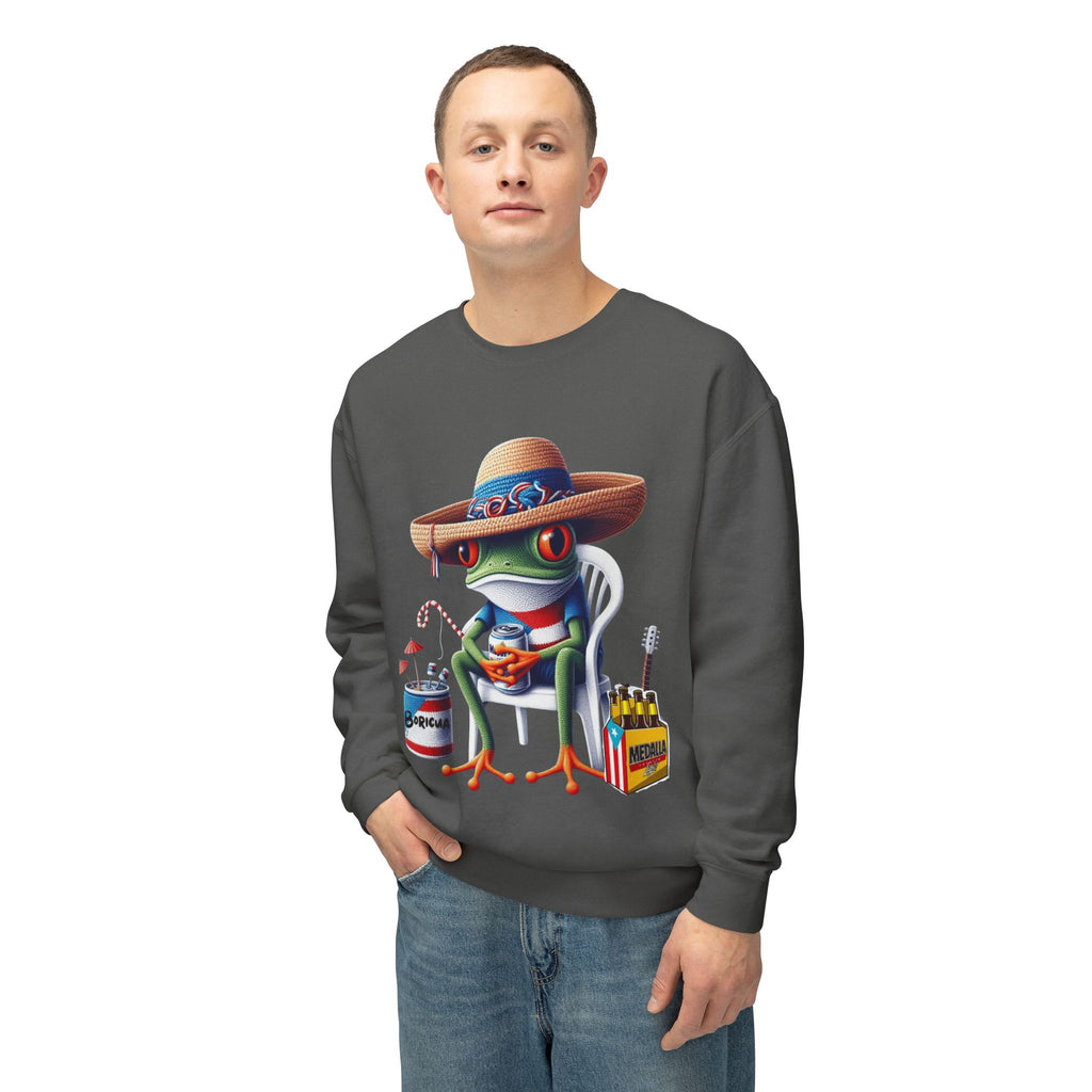 Coqui in Sombrero Crewneck Sweatshirt Puerto Rico’s Navidades