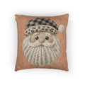Santa Face Woven Pillow — Rustic Holiday Decorative Throw Pillow CHRISTMAS PILLOW DÉCOR