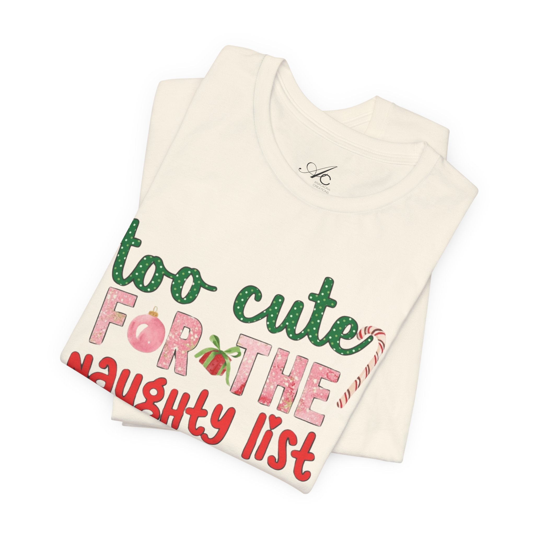 Christmas T-Shirts and Sweatshirts Collection Cute Grinch Holiday Tee 'Too Cute for the Naughty List' Unisex Jersey T-Shirt