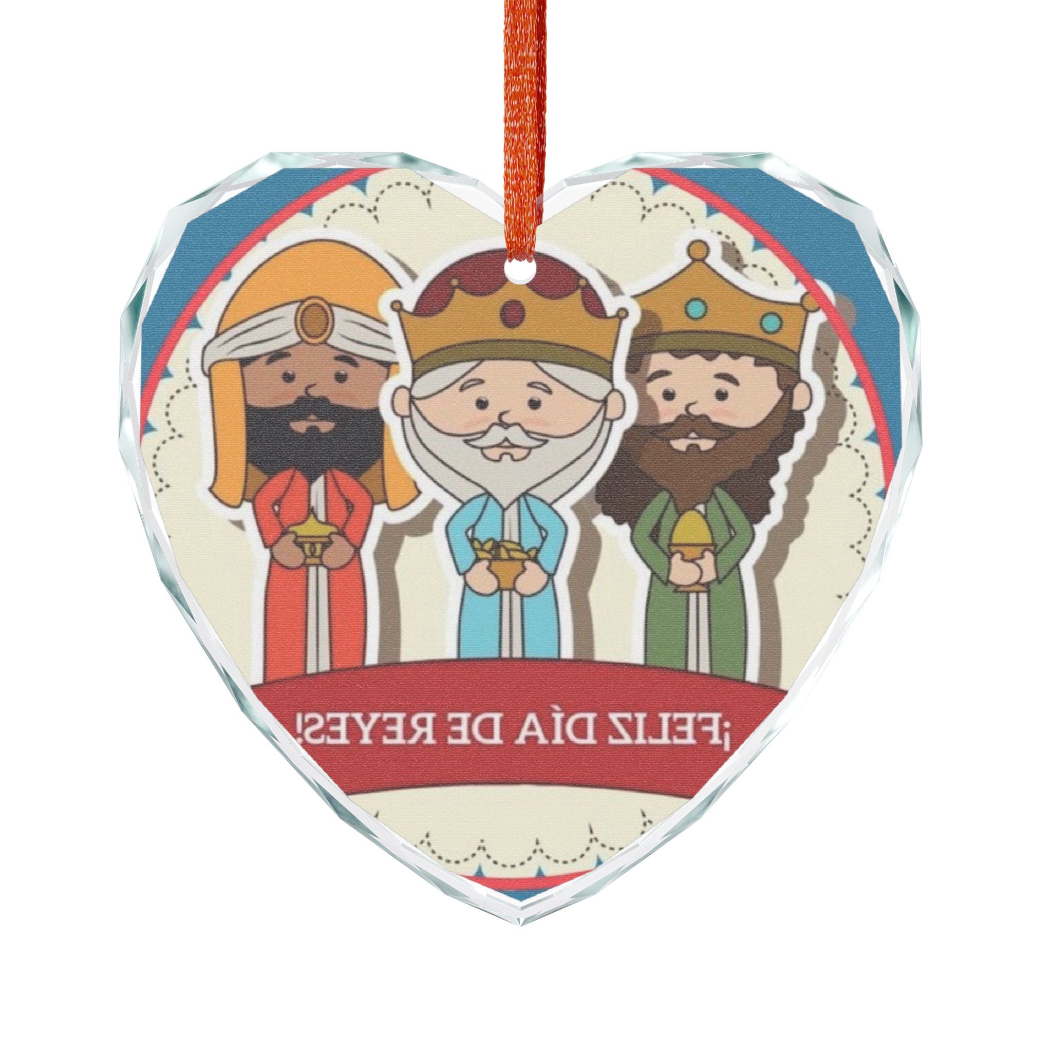 Tres Reyes Magos ornament Feliz Día de Reyes Crystal Glass Ornament