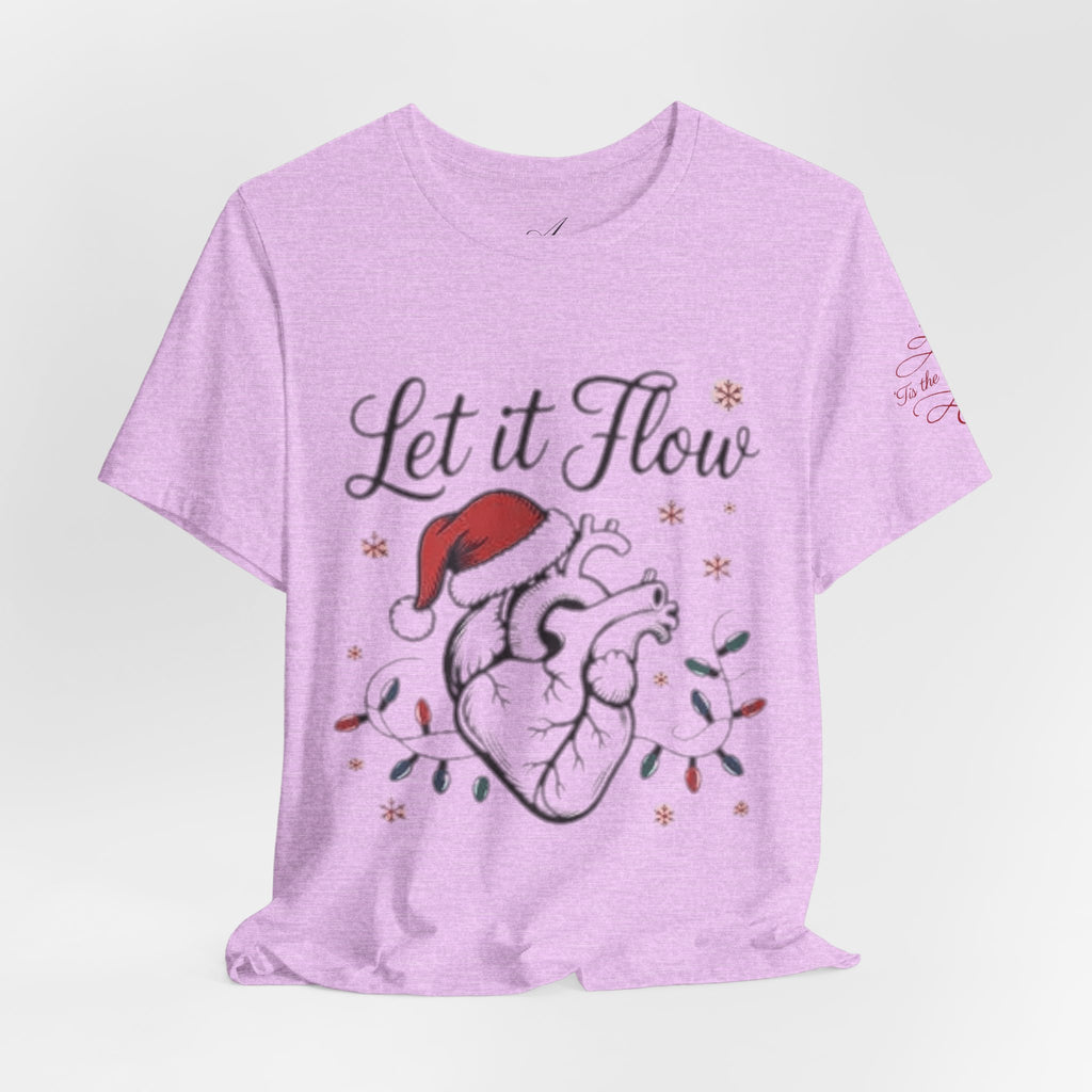 Let It Flow Heart Tee  Christmas Anatomical Heart Shirt
