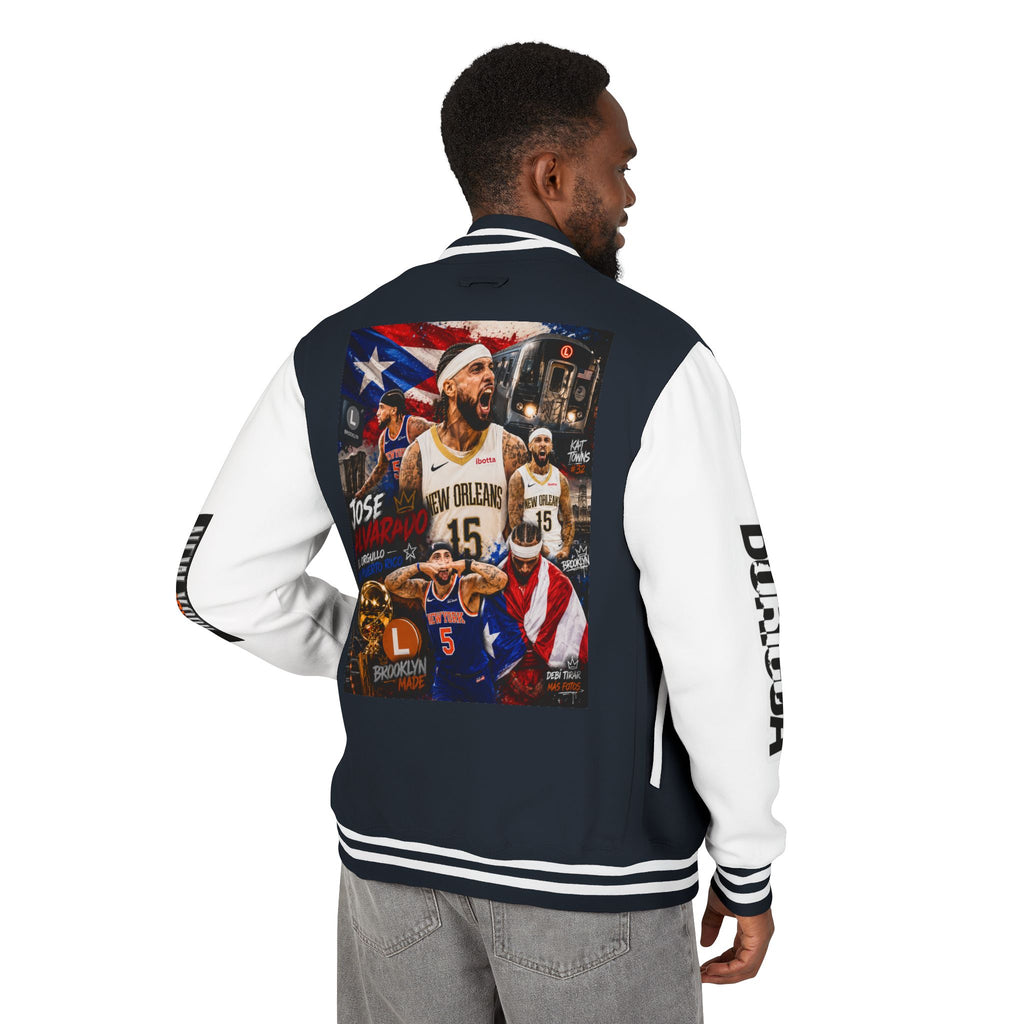 Basketball-Inspired Letterman Jacket — Men's Retro Varsity Sports Jacket Jose AlvarTribute Varsity Jacket