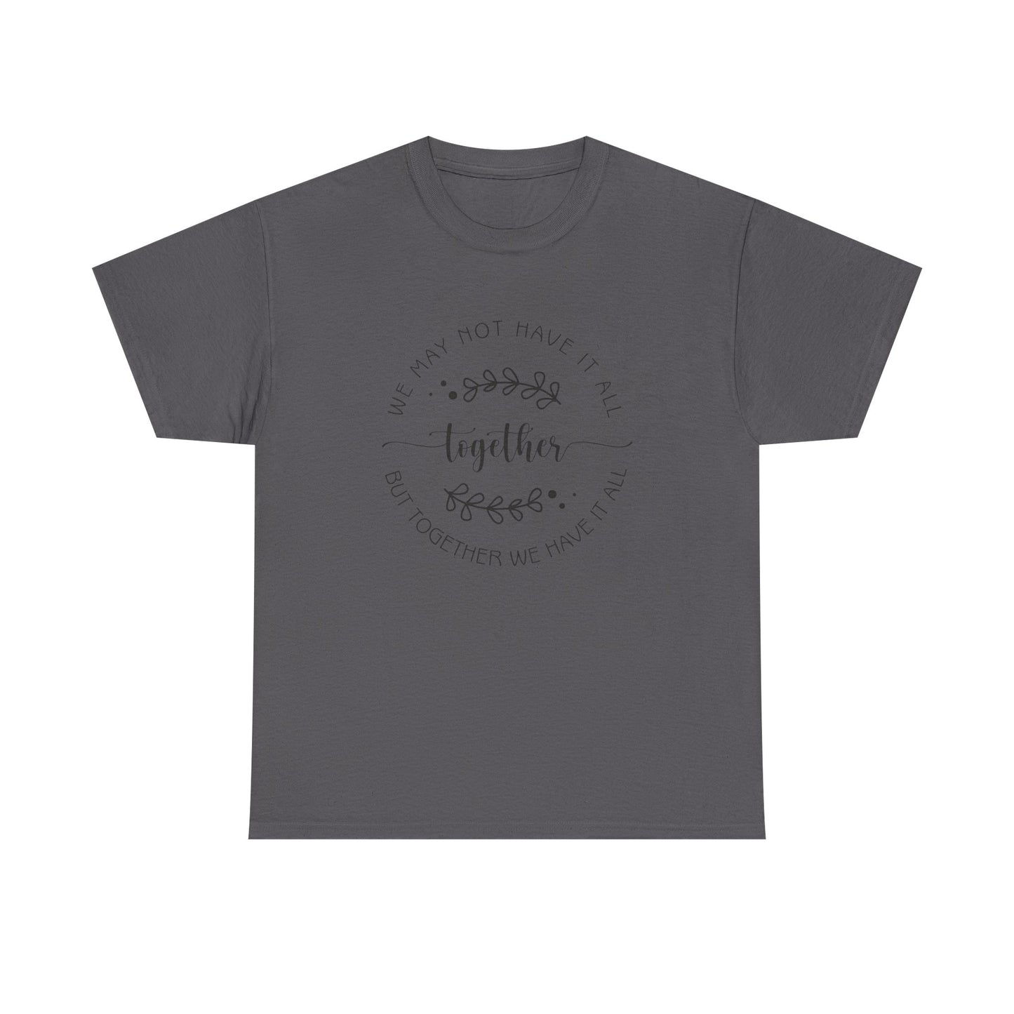 Together Floral Circle Tee  "Together" Inspirational Family Unity Shirt