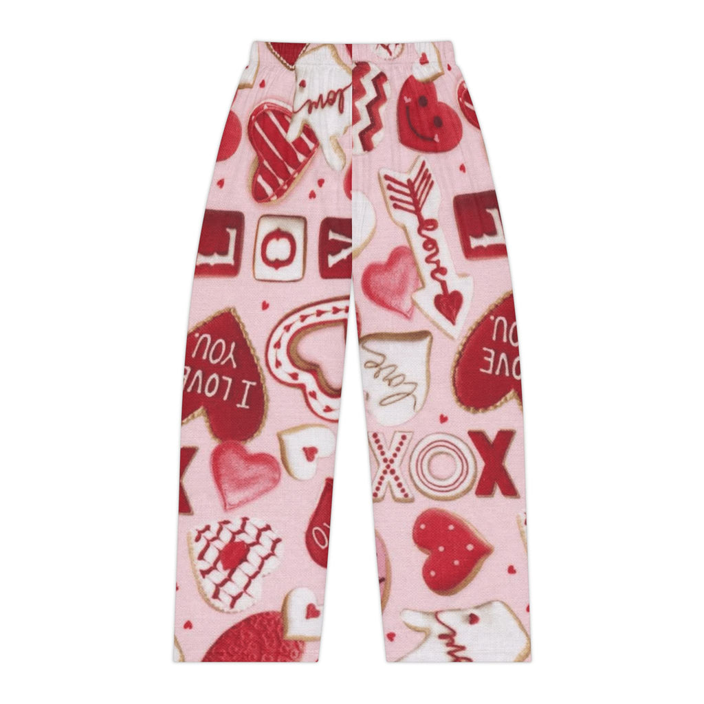 Valentine Heart Pattern Pajama Pants — Women's Cozy Pink Love Lounge Bottoms