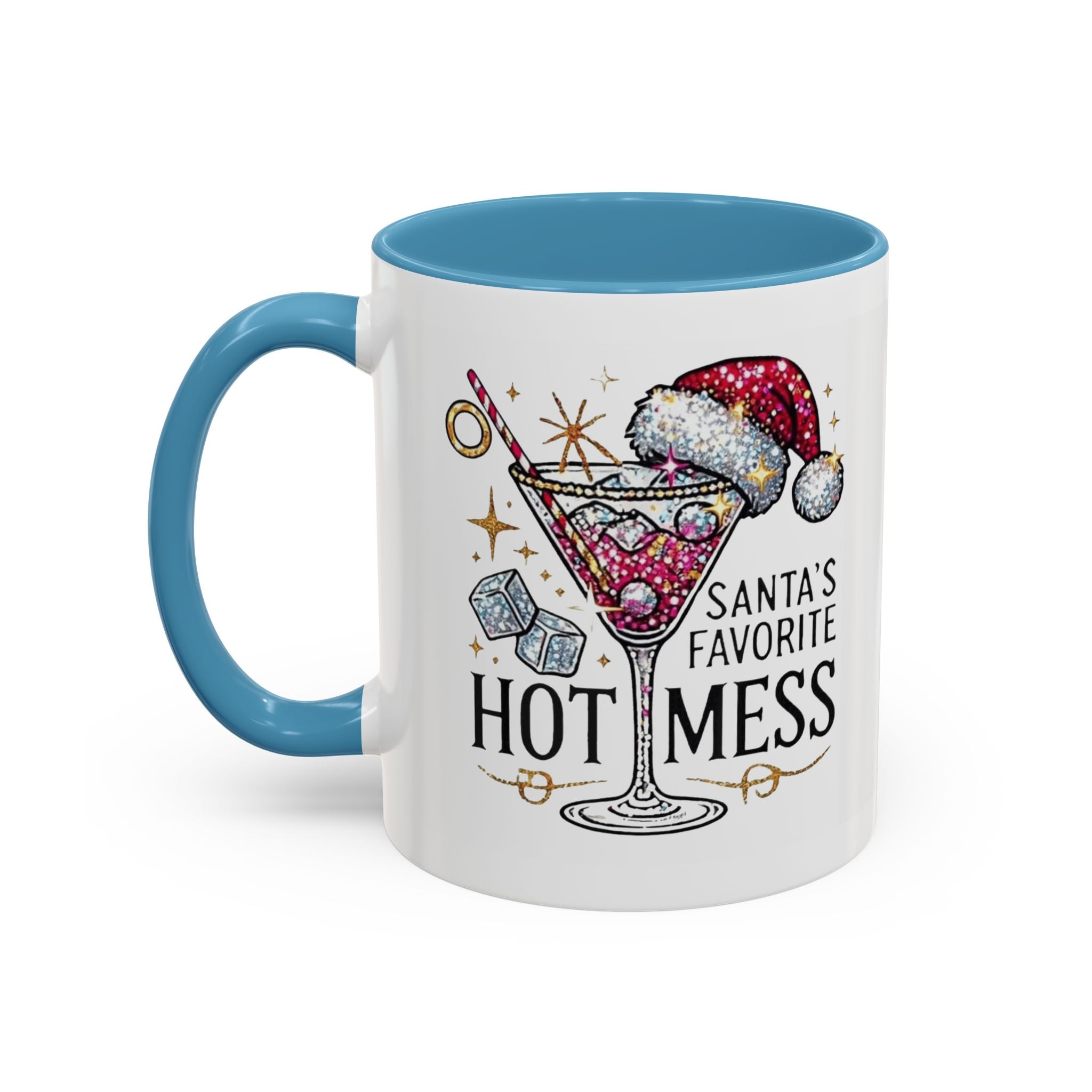 Accent Coffee Mug - "Santa's Favorite Hot Mess" Holiday Cocktail Mug (11/15 oz)
