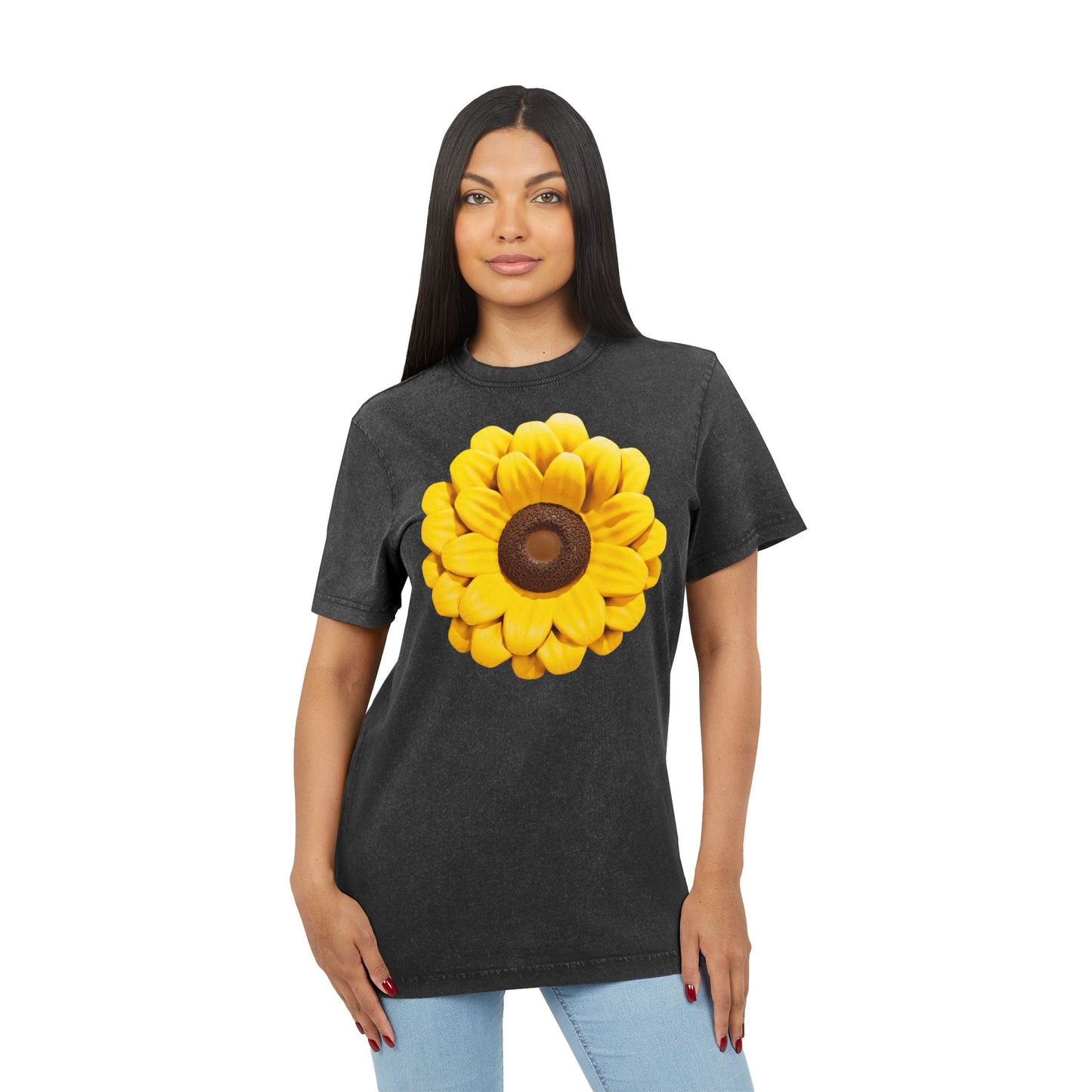 Bloom Boldly in Every Season Acid Washed Floral Tee, Vintage Style Shirt, Boho Chic Top, Gift for Her, Summer Fashion, Casual Everyday Wear