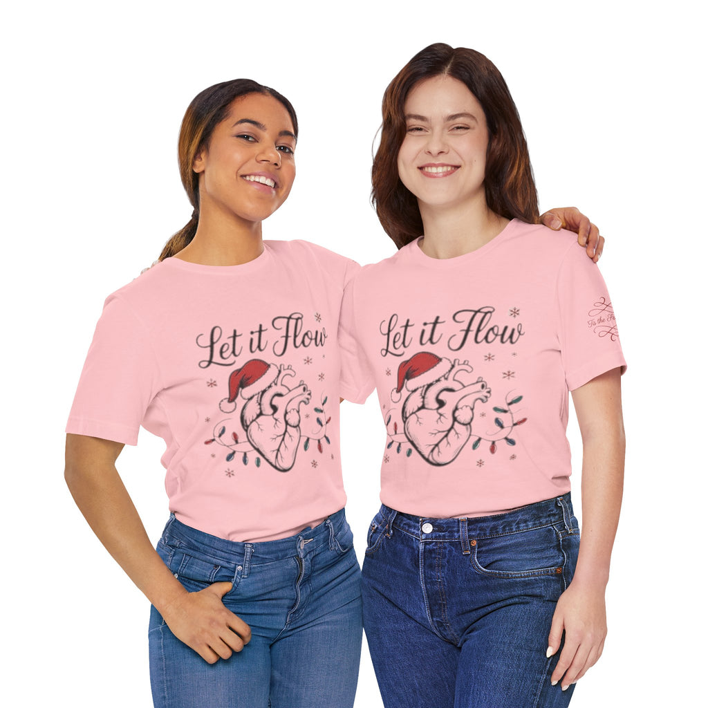 Let It Flow Heart Tee  Christmas Anatomical Heart Shirt