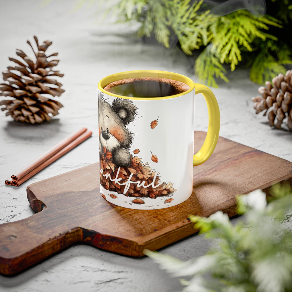 Thankful Bear Autumn Mug — Cute Fall Coffee Cup (11oz, 15oz)