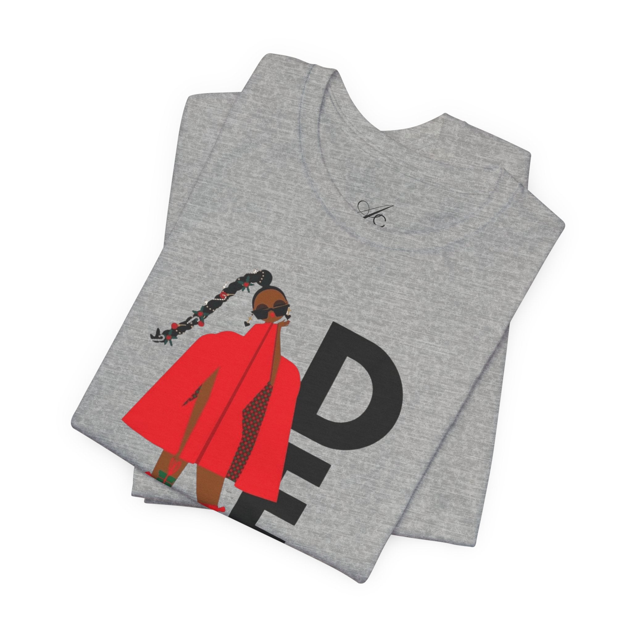 December Fashion Tee  Red Coat Model Graphic Shirt