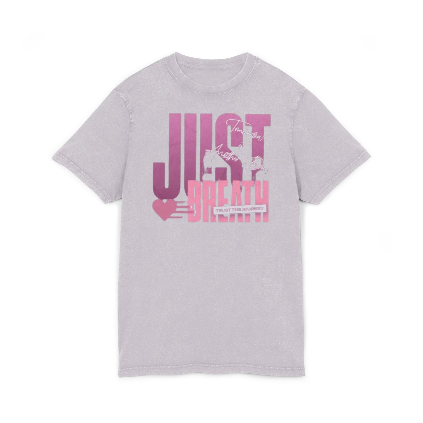 Just Breathe Acid-Wash Tee  Relaxed Pink Graphic T-Shirt