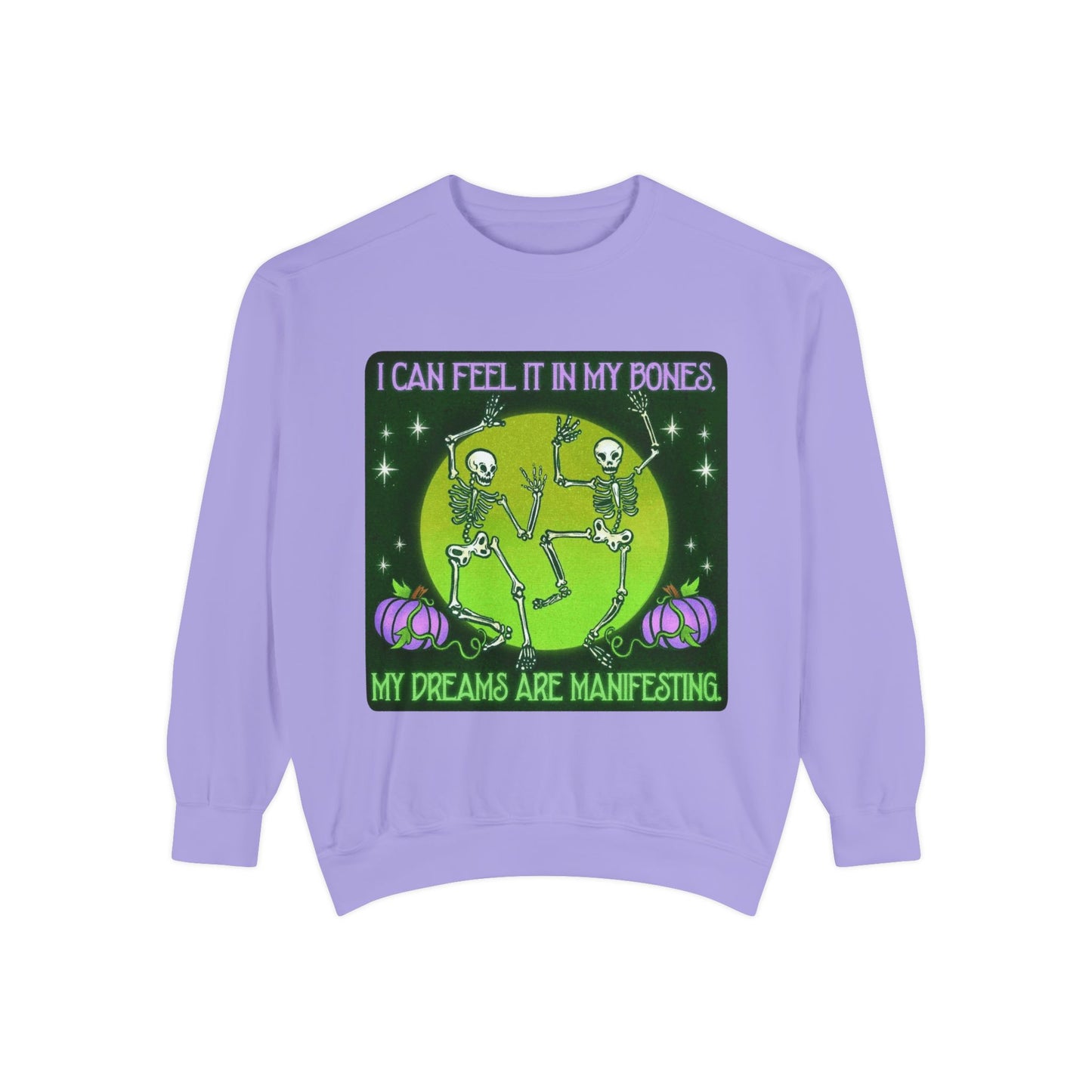 Spooky Manifesting Sweatshirt, Unisex Skeleton Pullover, Halloween Apparel, Cozy Fall Fashion, Casual Trendy Top, Unique Gift