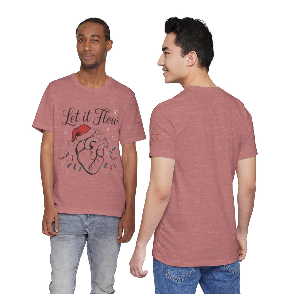 Let It Flow Heart Tee  Christmas Anatomical Heart Shirt