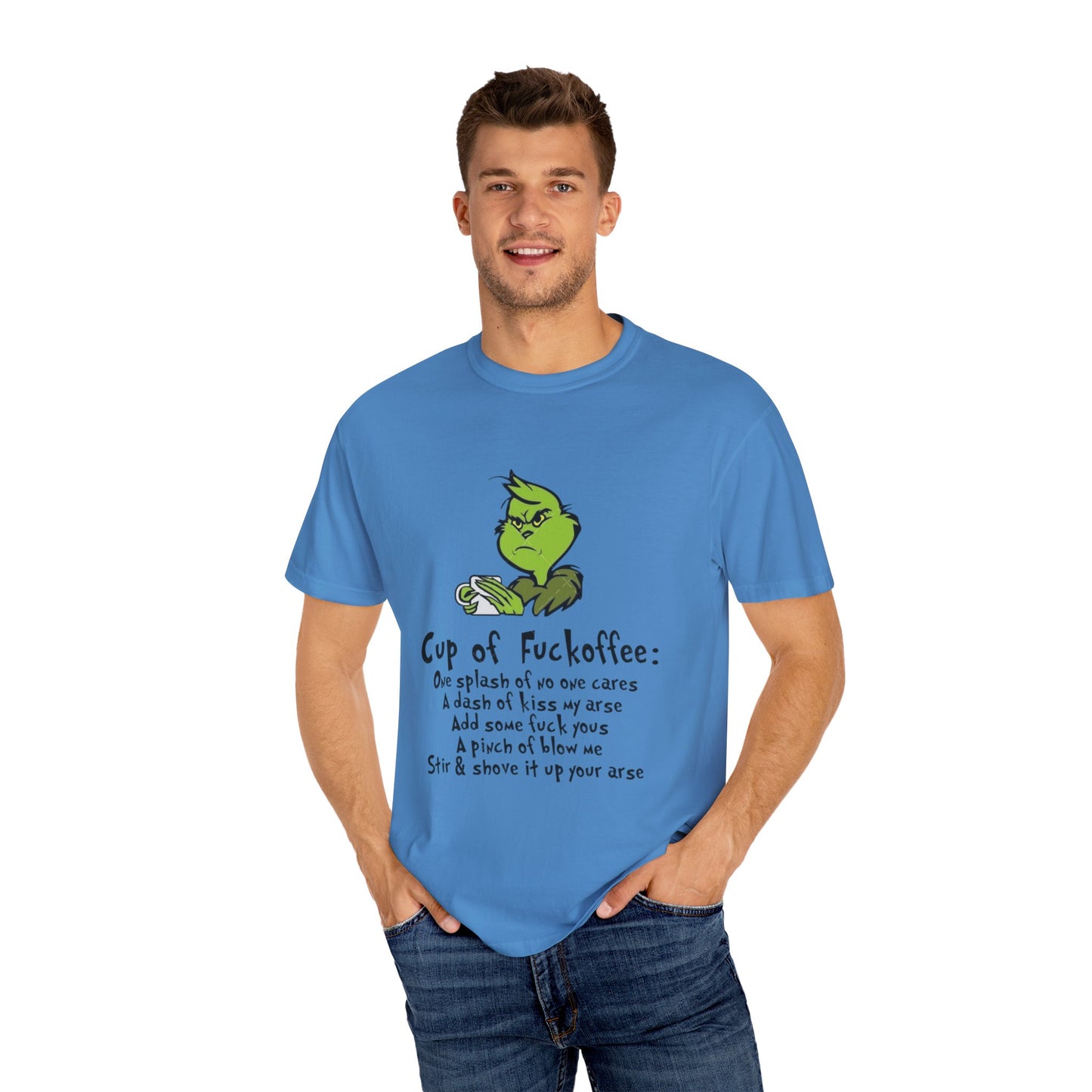 Holiday Graphic Tees  Cozy Festive Wear Funny Grinch-Inspired Unisex T-Shirt Cup of Fuckoffee