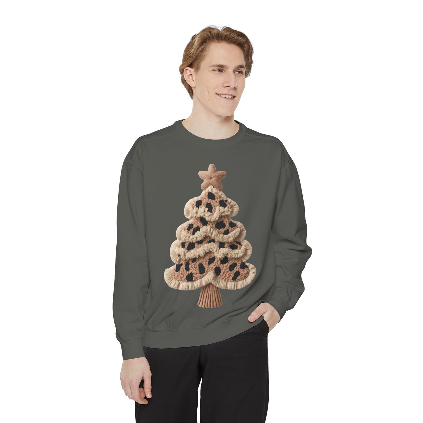 Leopard Knit Christmas Tree Sweatshirt unique festive designs and joyful