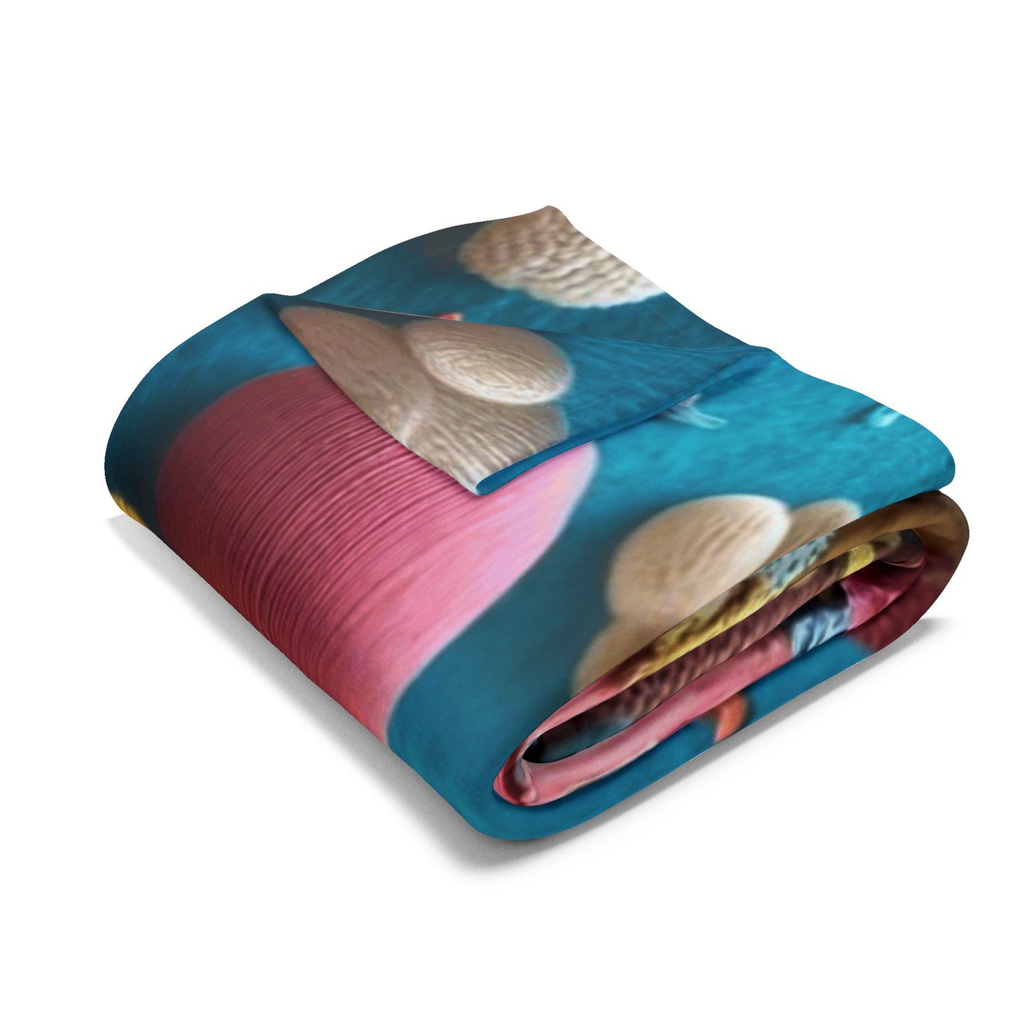 Whimsical Felt Village Fleece Blanket — Cute Cozy Throw for Kids & Nursery