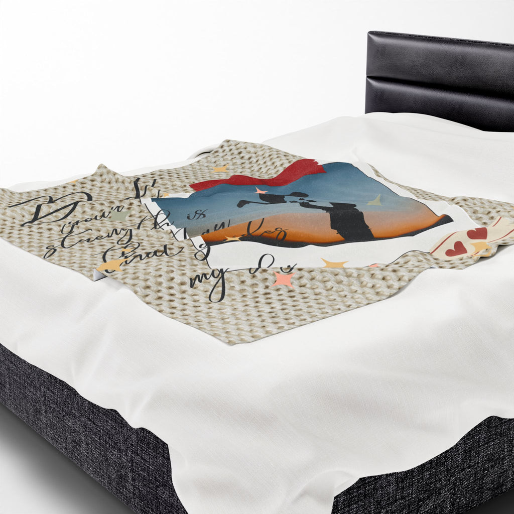 Dad Photo Collage Velveteen Plush Blanket  “Dad, your strength is the star that rules my sky” Great Christmas Gift