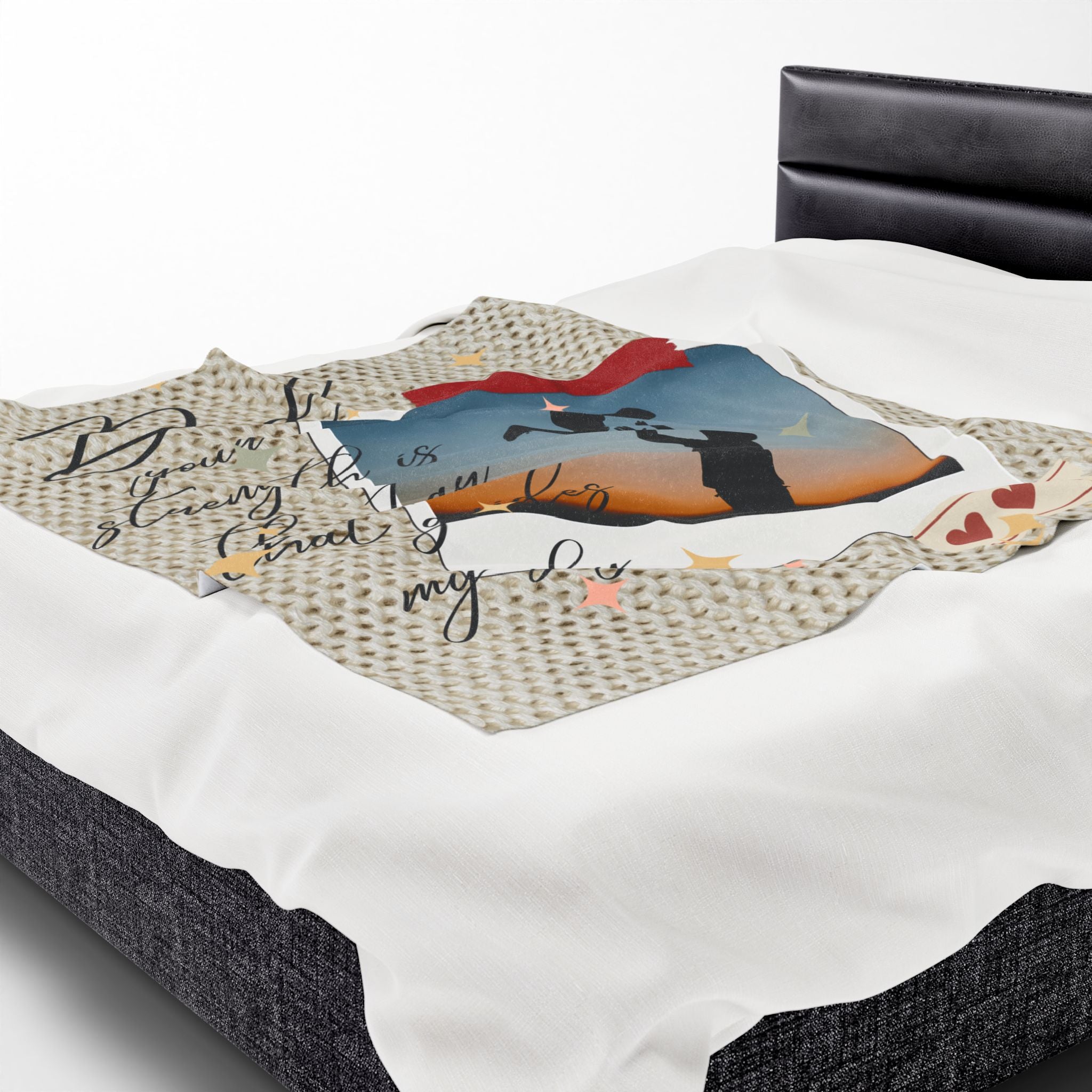 Dad Photo Collage Velveteen Plush Blanket  “Dad, your strength is the star that rules my sky” Great Christmas Gift