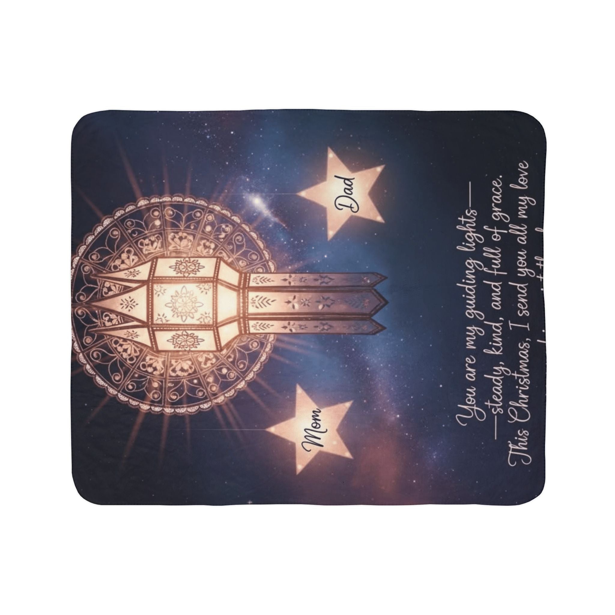Memorial Christmas Blanket — "You are my guiding lights" Sherpa Throw (Mom & Dad) Holiday Christmas Blanket