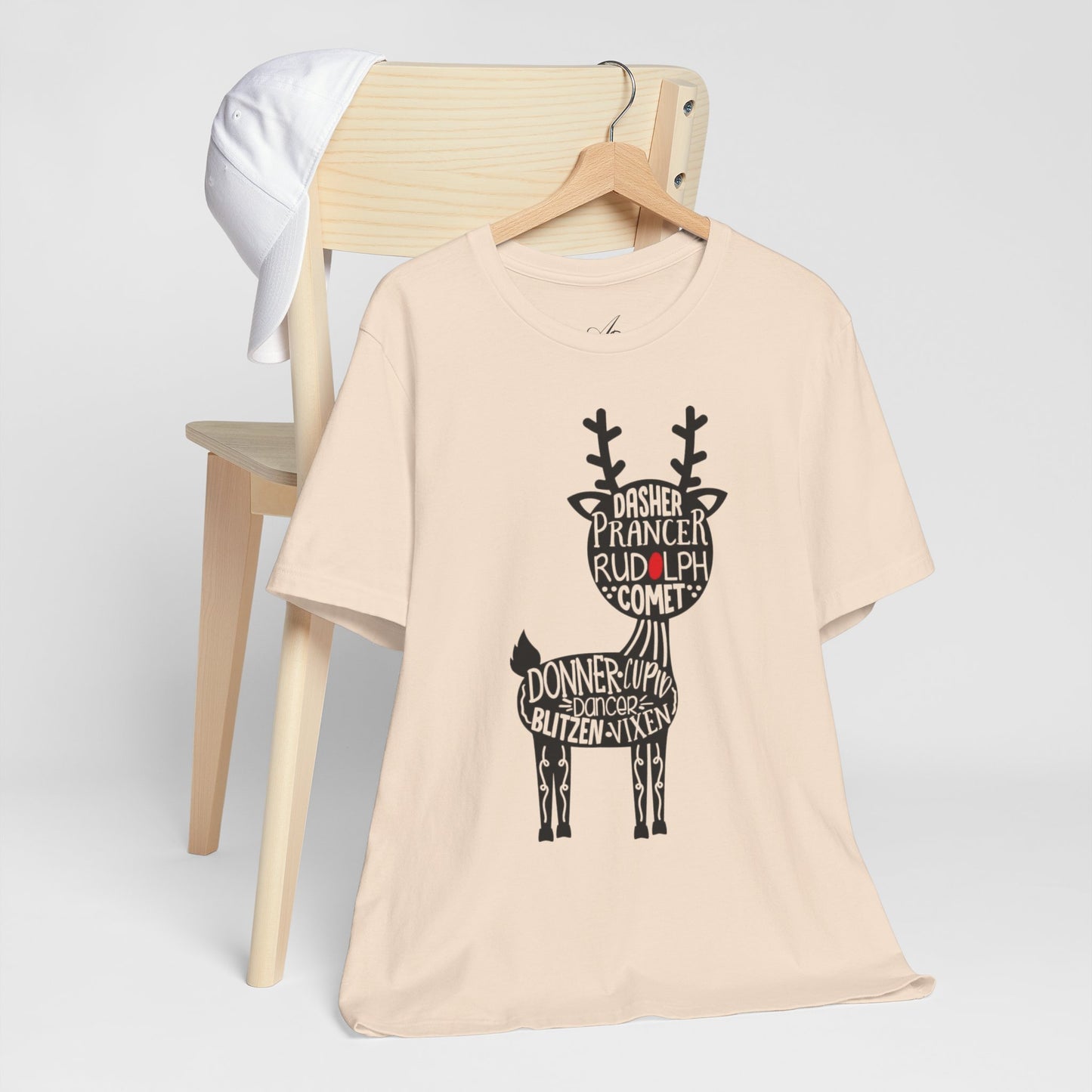 Christmas Reindeer Graphic Tee - Unisex Jersey Short Sleeve Shirt