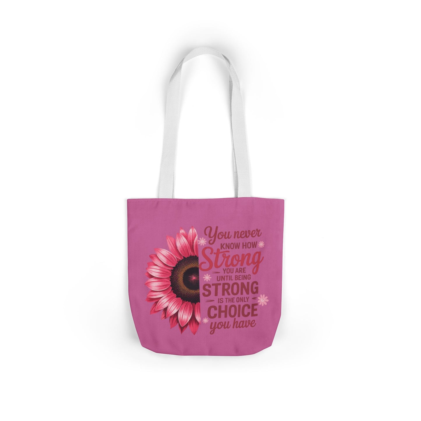 Cancer Survivor Hope Collection Inspirational Canvas Tote Bag with Floral Design
