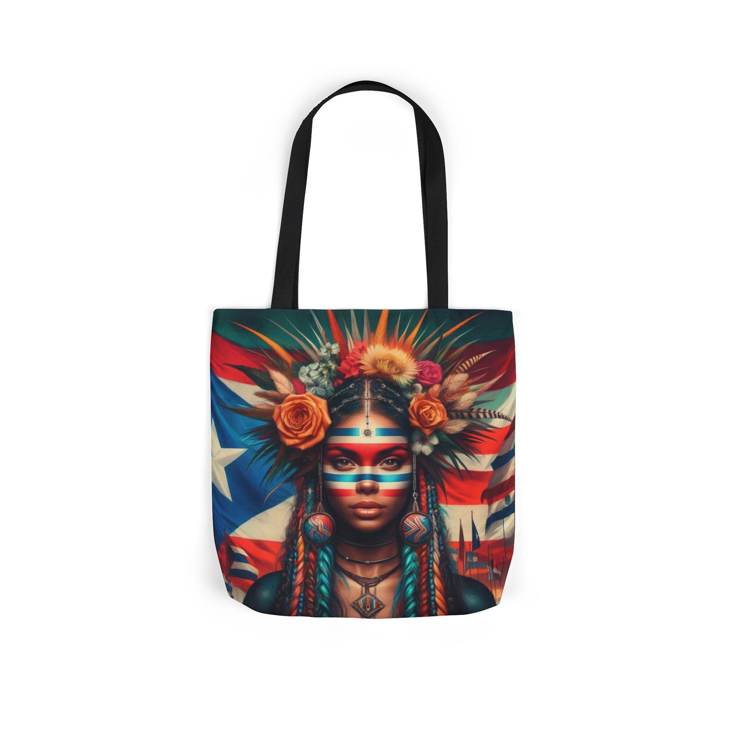 PUERTO RICO Canvas Tote Bag, 5-Color Straps