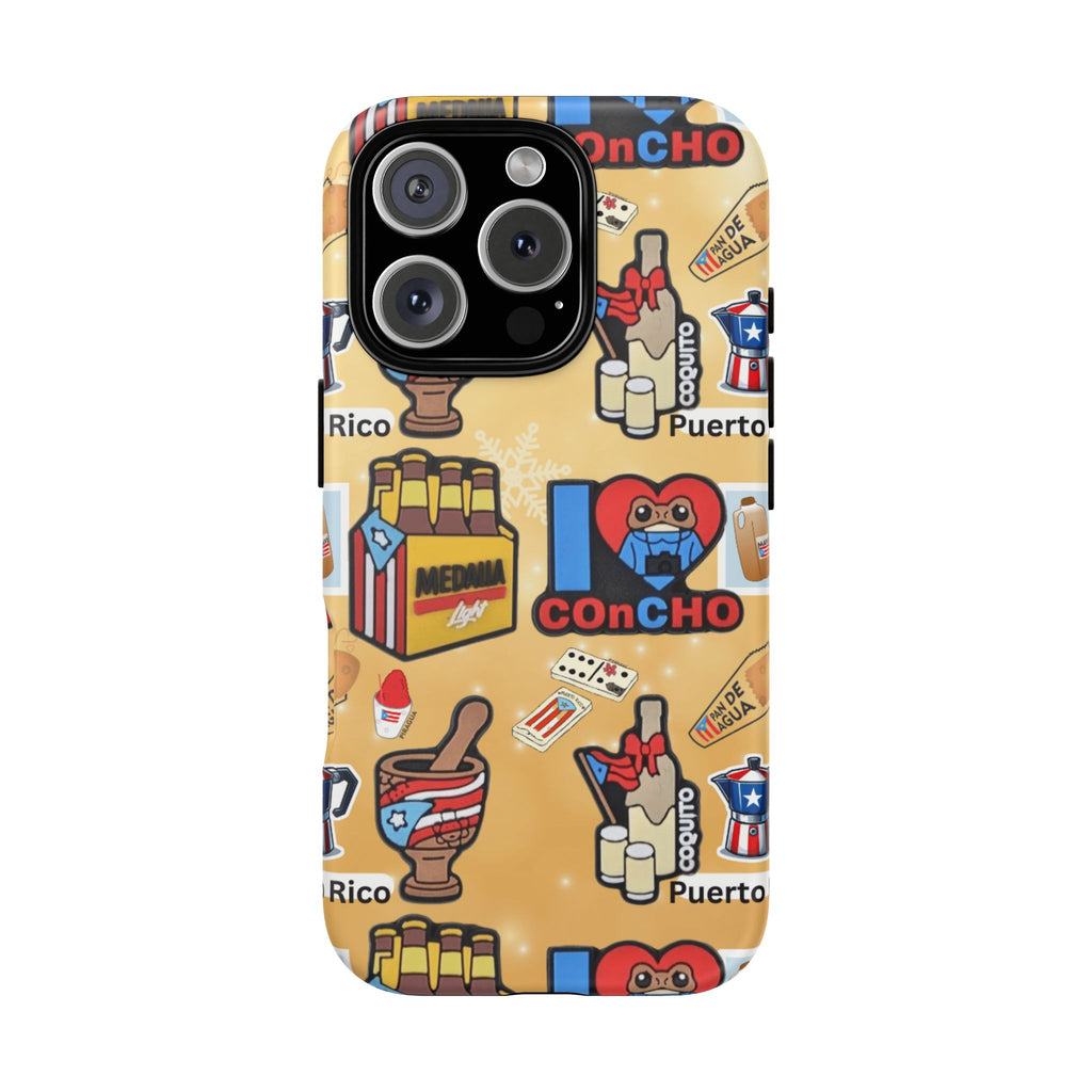 Puerto Rico Sticker Collage Tough Case  ‘I  Concho’ Pattern Phone Case