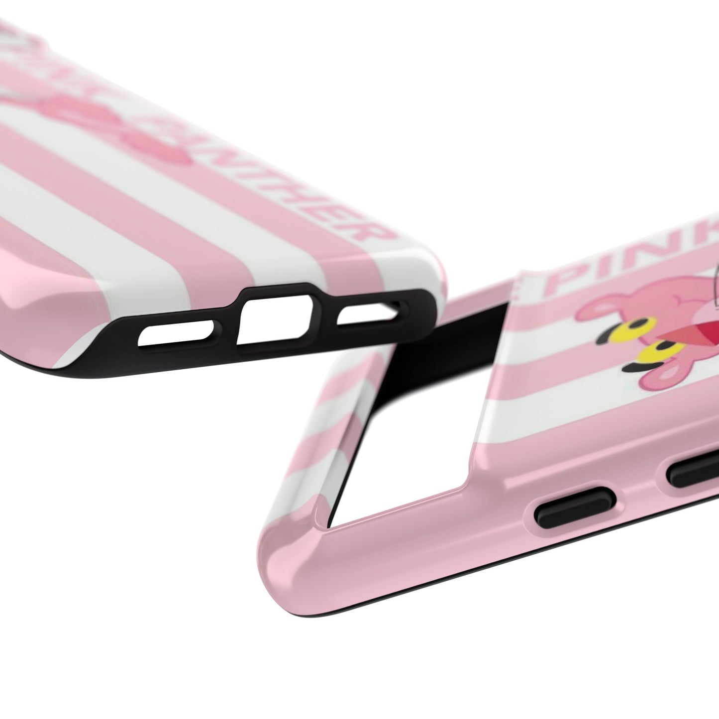 Pink Panther Tough Case Retro Striped Phone Case with "The Pink Panther" Design