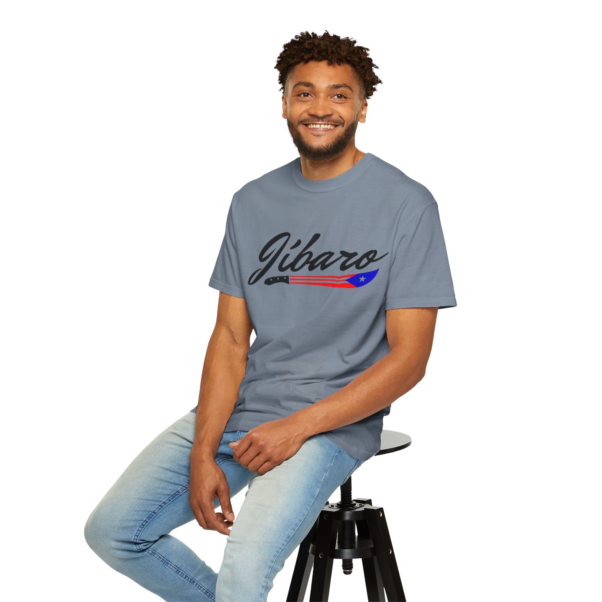 T-Shirt  "Jíbaro" Puerto Rican Heritage Tee (Back Machete  Sombrero de Paja Design) Puerto Rico’s Navidades