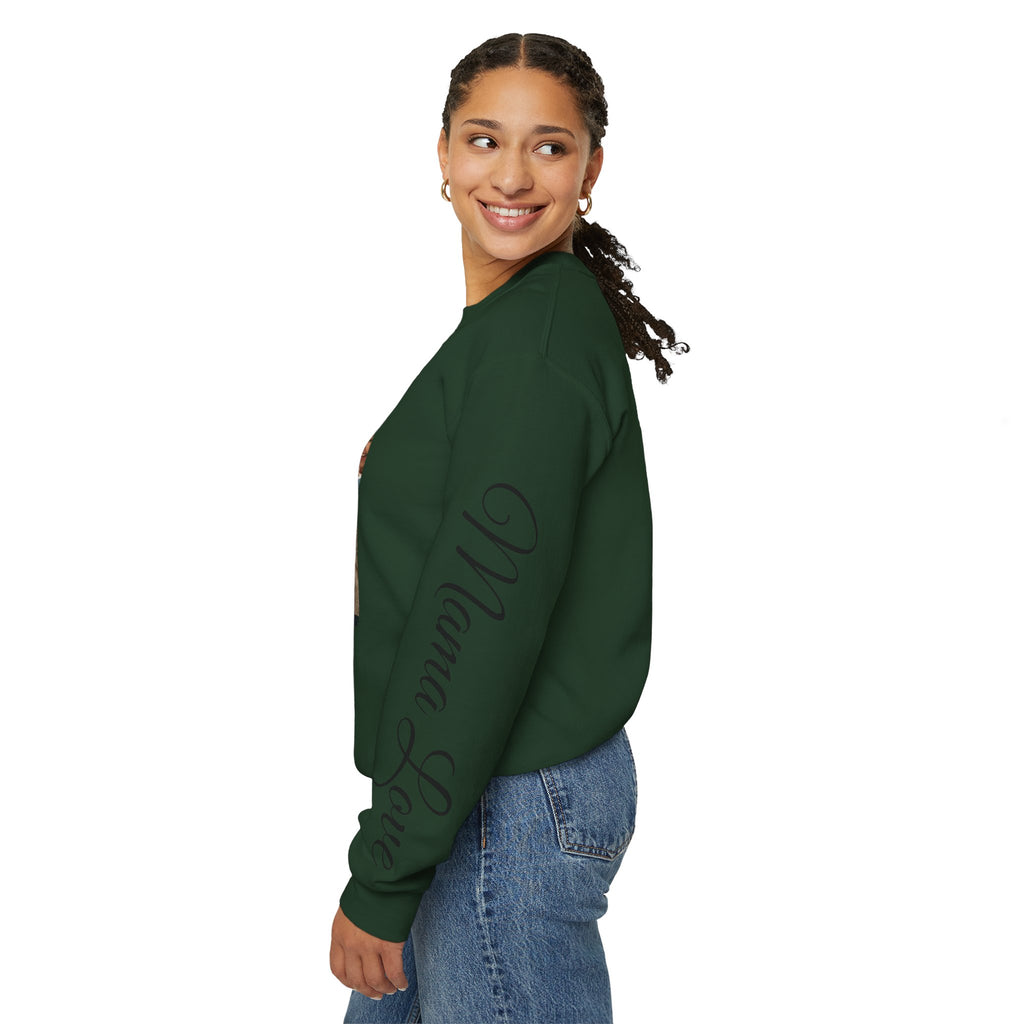 Mama Photo Collage Sweatshirt — "MAMA: clothed in strength & dignity" Sleeve Script
