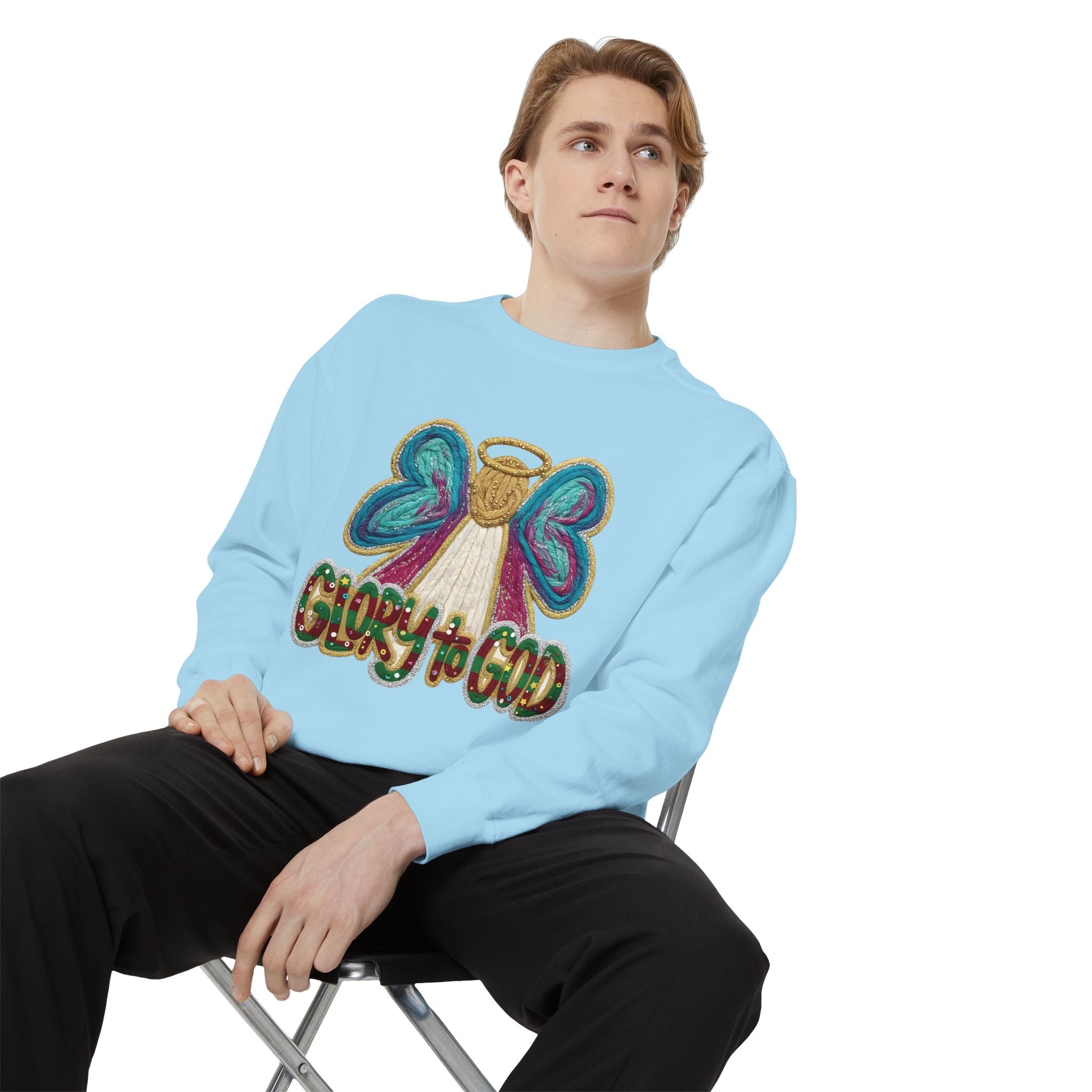 Glory to God Angel Sweatshirt Christmas Holiday Collection  Festive T-Shirt & Sweater
