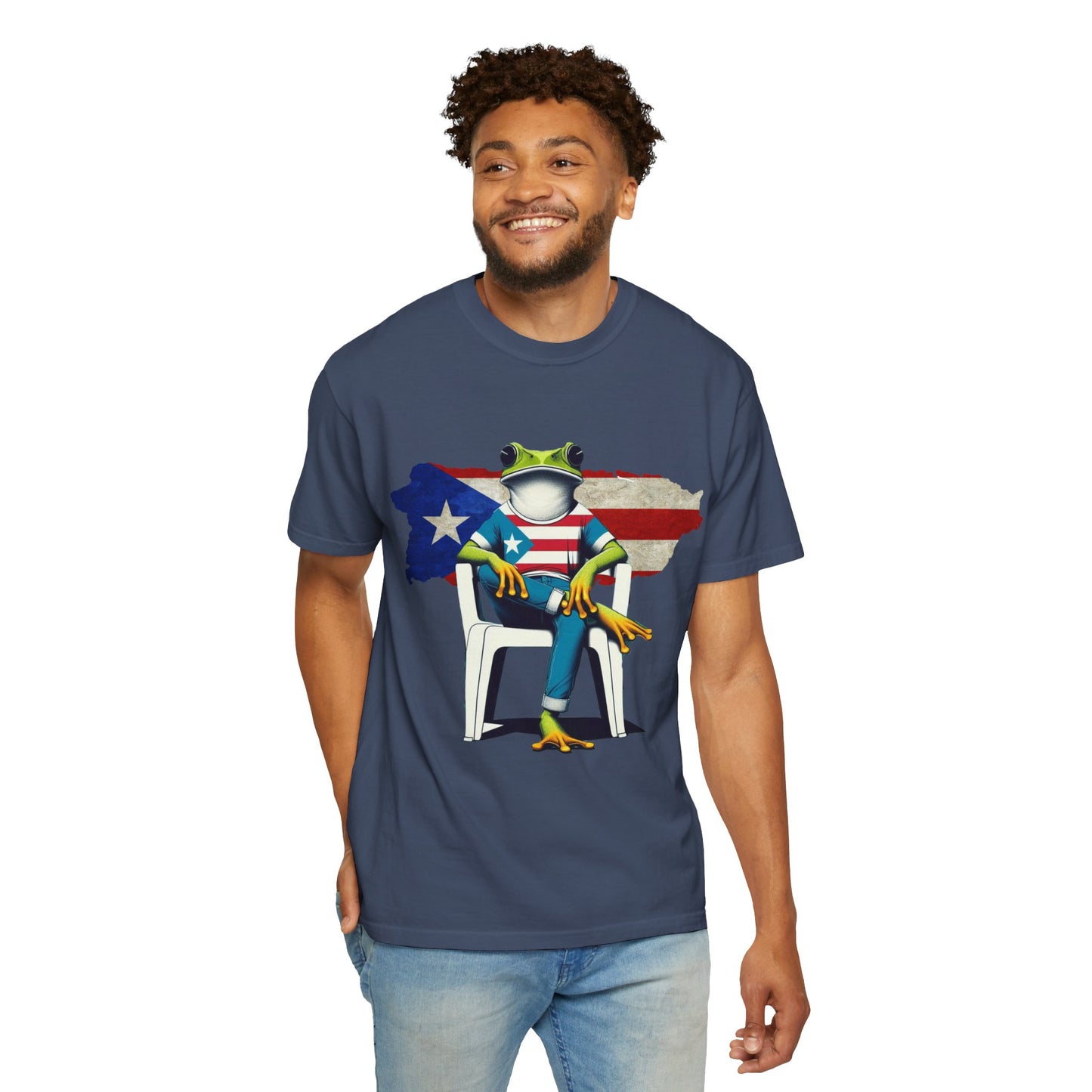 Patriotic Puerto Rican Shirt Patriotic Frog T-shirt, Humor Shirt, Gift for Nature Lovers, Summer BBQ Outfit
